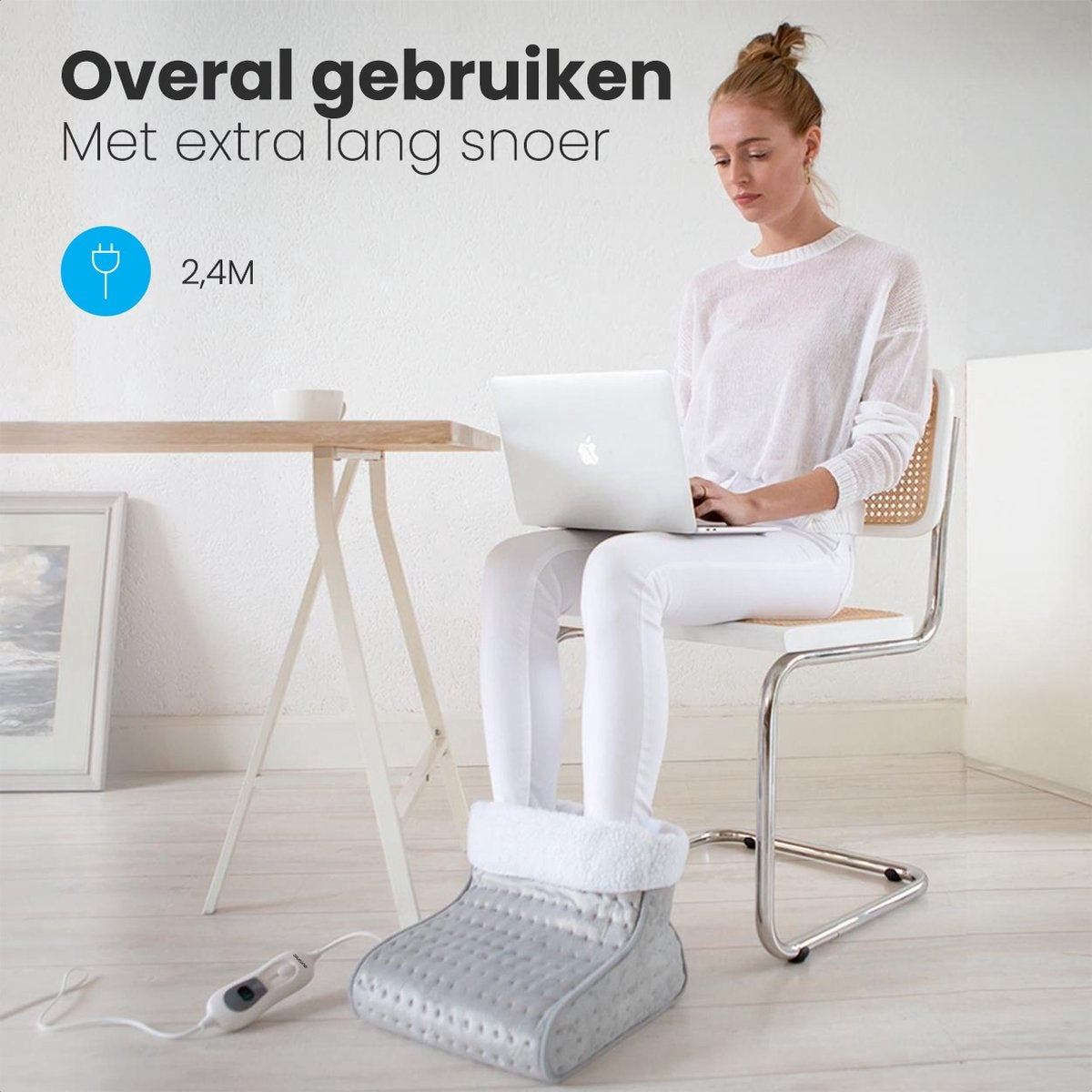 Auronic Elektrische Voetenwarmer - met Timer en Overhittingsbeveiliging - 100W - Grijs