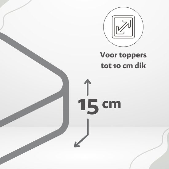 Ten Cate Hoeslaken - Hoeslaken Topper 160x200 - Hoeslaken 160x200 - Geschikt voor Topper Matras 160 x 200 - Katoensatijn - Topdekmatras 160x200 - Hoekhoogte 10 cm - Grijs