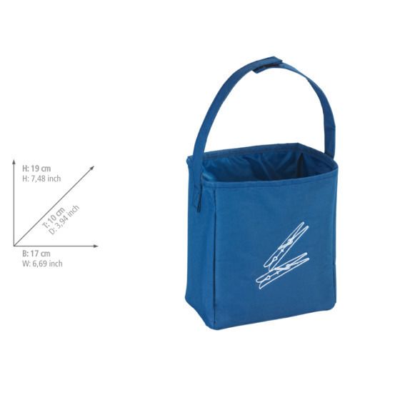 WENKO Wasknijperzak Blauw - Polyester - Met Klittenband en Schouderfunctie