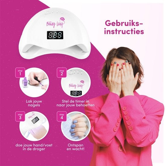 TheBeautyWay Nageldroger - voor Gelnagels - Geschikt voor elke Nagel Gellak - 24 LEDs