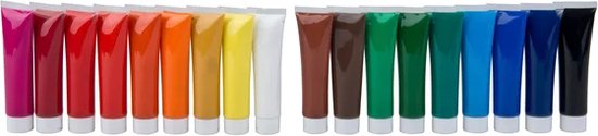 Artist & Co Acrylverf Set – 18 Tubes à 36 ml – Heldere Kleuren – Sneldrogend – Voor Canvas, Papier en Hout – Geschikt voor Beginners en Hobbyisten