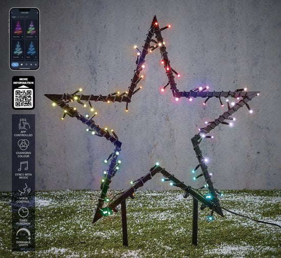 Luca Smart Lighting Tuinsteker met 80 LED Lampjes – H73 x Ø60 cm – RGB