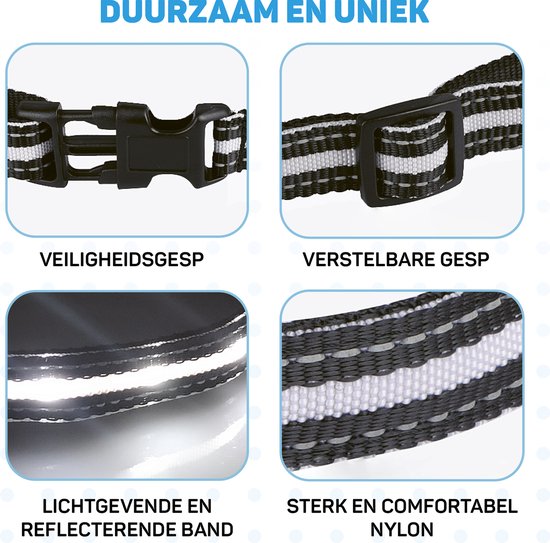 Anti Blafband Pro met LED - Opvoedingshalsband Zonder Schok - Anti Blaf Apparaat voor Kleine en Grote Honden - Waterdicht, Oplaadbaar en Verlichting - Vibratie en Audio