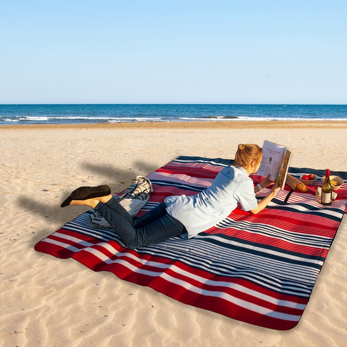 TRVLMORE XXL Opvouwbaar Picknickkleed - Buitenkleed - Waterdicht - Gewatteerd - 200x200 cm