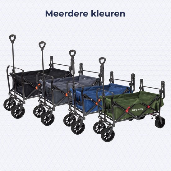 LifeGoods Bolderkar - Opvouwbaar - Tot 120KG - 90L - Wasbaar Polyester - 120x80cm - Groen