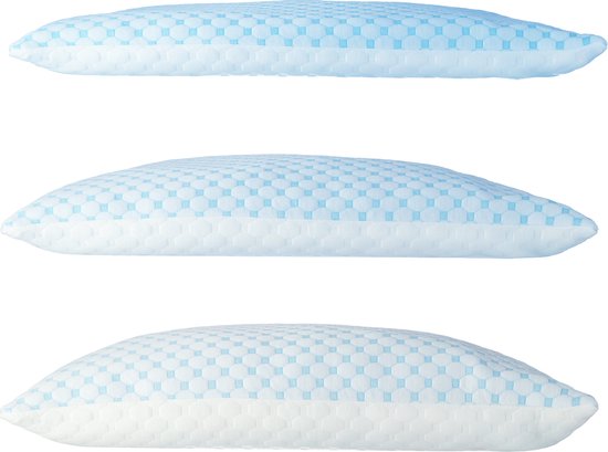 BREND BR-2215 CloudComfort Hoofdkussen voor alle Slaapposities – Memory Foam - Met Warme en Koele Kant - Aanpasbaar Comfort - Wit