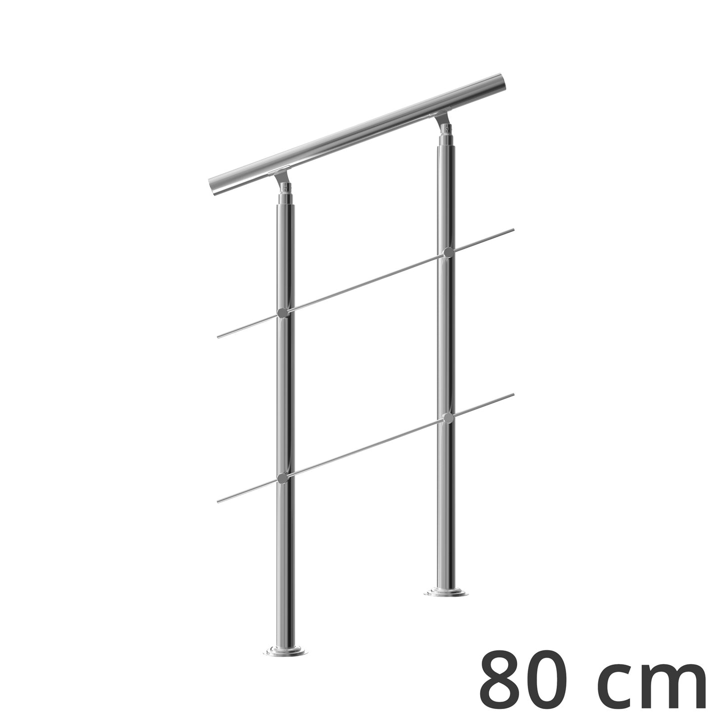 Monzana Trapleuning 80 cm - Met 2 Spijlen – Roestvrijstaal