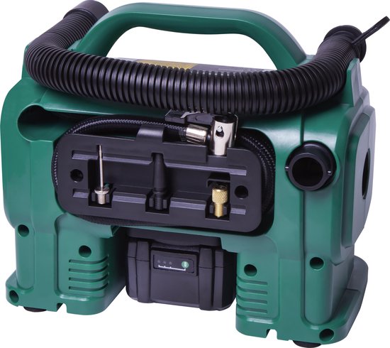 VONROC Accu compressor VPower 20V - 20V accu & 12V aansluiting - Incl. accessoires en 4.0Ah accu