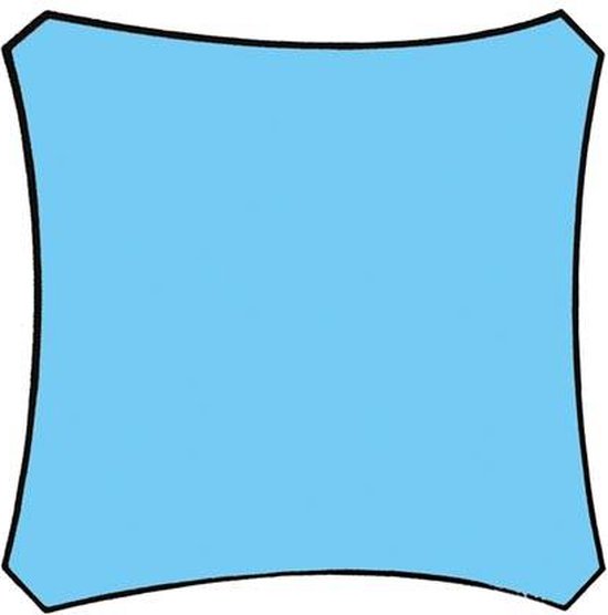 Perel Schaduwdoek, waterafstotend, 5 x 5 m, 160 g/m², polyester, vierkant, hemelsblauw