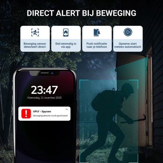 UPLY Spy Camera - Verborgen Camera - 64GB SD Kaart - Mini Camera Verborgen - Spycam - WiFi 1080P - Nachtzicht Bewegingsdetectie - Met App - Draadloos - Kleine Spionage Camera