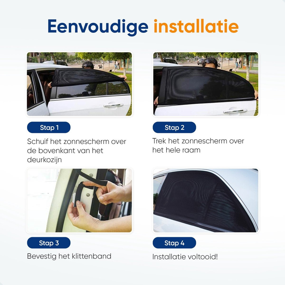 TenTravel 2 Zonneschermen Auto – UV-werend & Opvouwbaar – 120 x 55 cm – Zwart