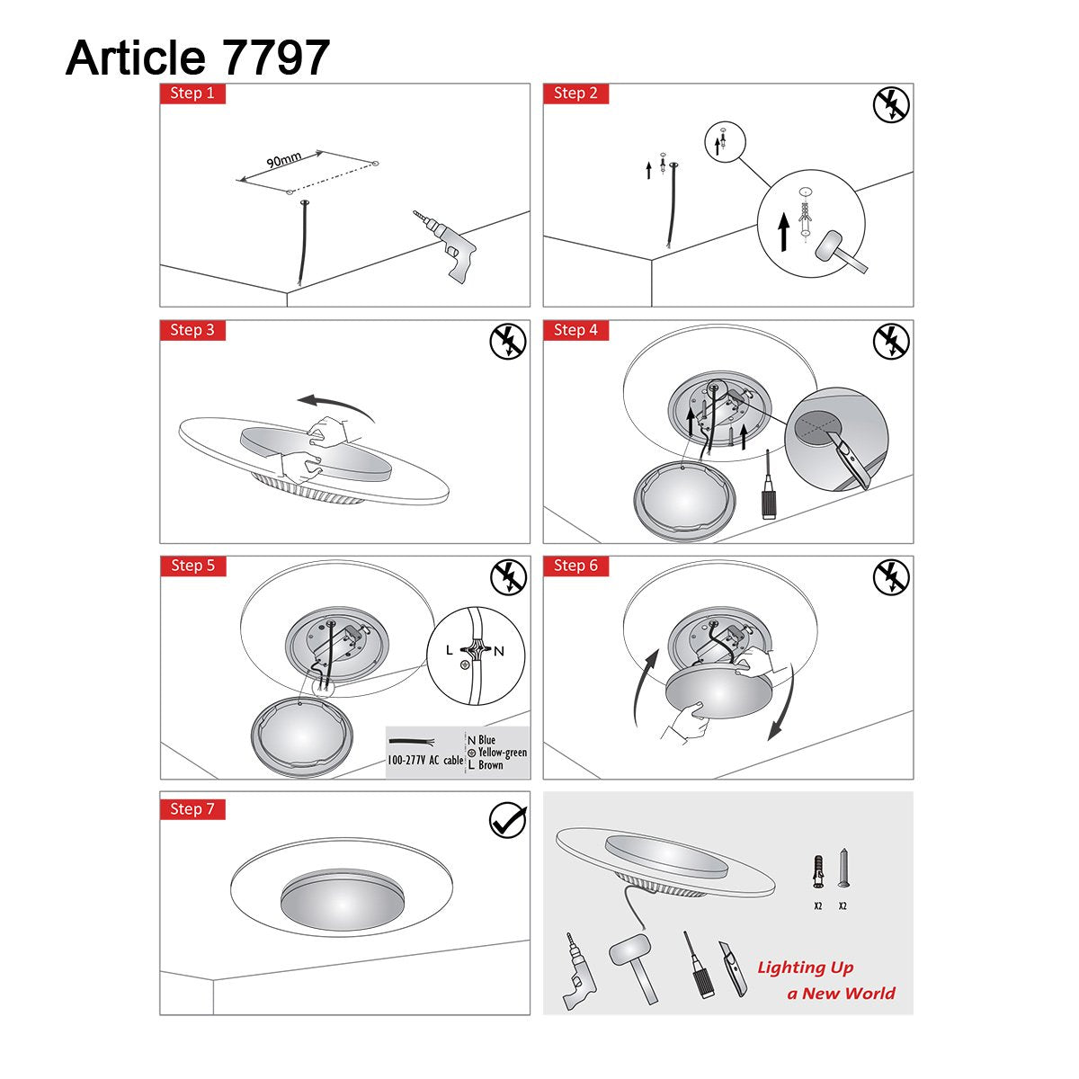 Plafondlamp Steinhauer Lido - Zwart