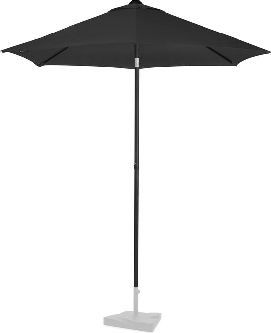 VONROC Premium Parasol Torbole – Ø200cm - Duurzame stokparasol – UV werend doek - Antra-ciet/Zwart – Incl. beschermhoes