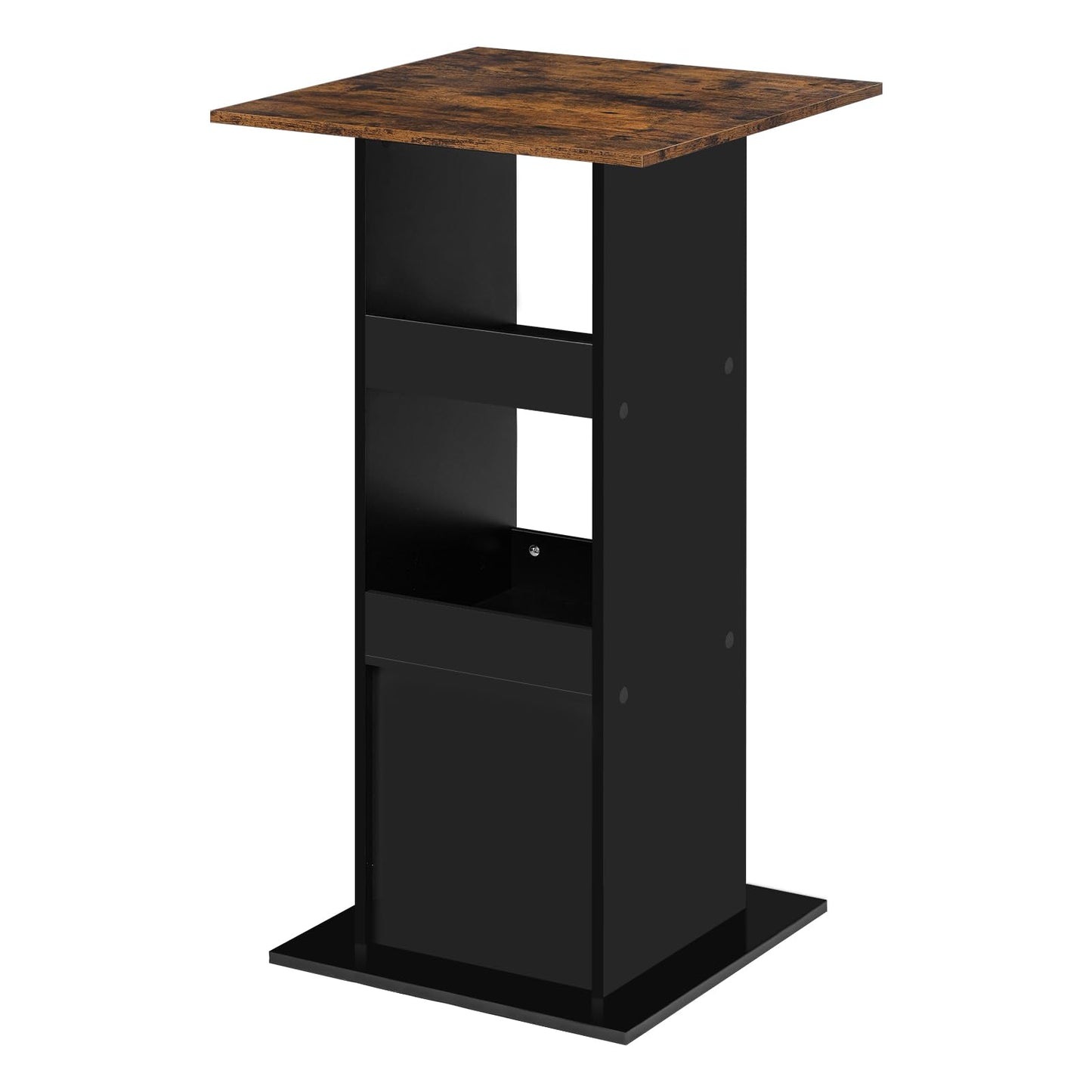 Woltu Bartafel - 109cm Hoog - Rechthoekig - 3 Schappen - Zwart/Rustiek Bruin