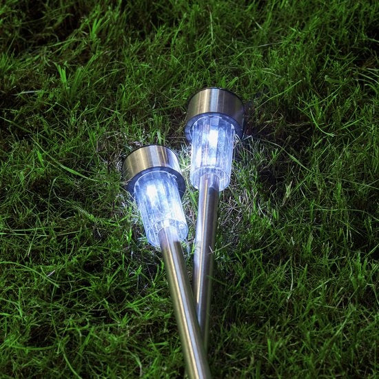 Tuinverlichting – Led lamp – 24 stuks – IP44 – Waterdicht – Wit – RVS
