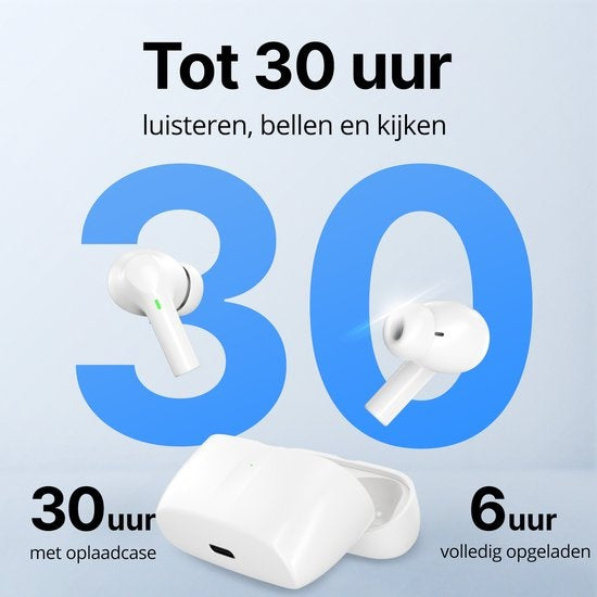 Unitone Go Draadloze Oordopjes - Bluetooth Oortjes - Earpods - Geschikt voor Apple & Android - Wit