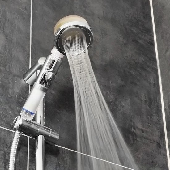 Telsell Aquadon EcoTornado - waterbesparende douchekop 2 Stuck Goud - Waterbesparende & drukverhogende douchekop - 360° draaibare handdouche - douchekop met antikalkfunctie - beschermt huid & haar