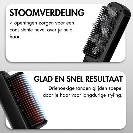 Sansbeauté® Stoomstijltang PRO - Stoom Stijltang - Professionele Stijltang 5.0 – Stoomstijltangs - Zwart
