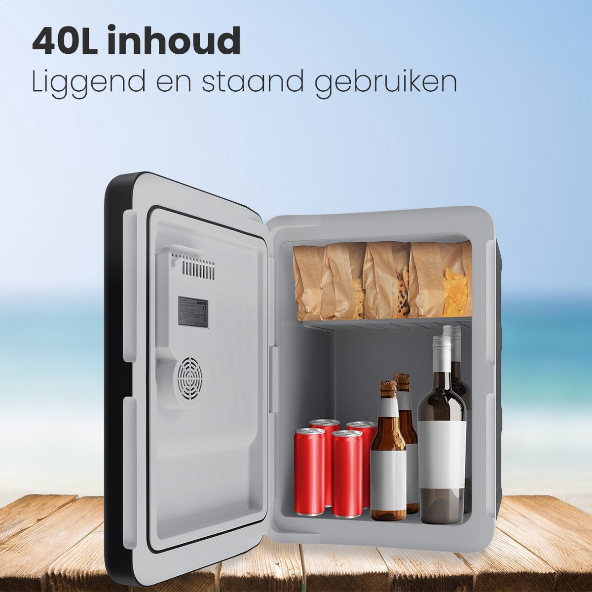 Auronic Elektrische Koelbox - Coolbox - 40L - 12V en 240V - Zwart