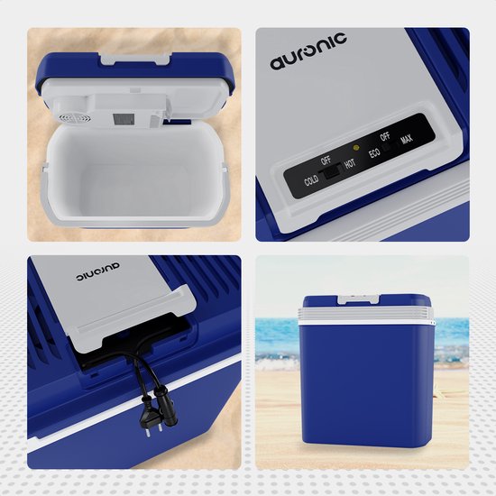 Auronic Koelbox Elektrisch 12V en 230 volt - Coolbox - Auto - Koelen en Verwarmen - 20L - Frigobox - Blauw