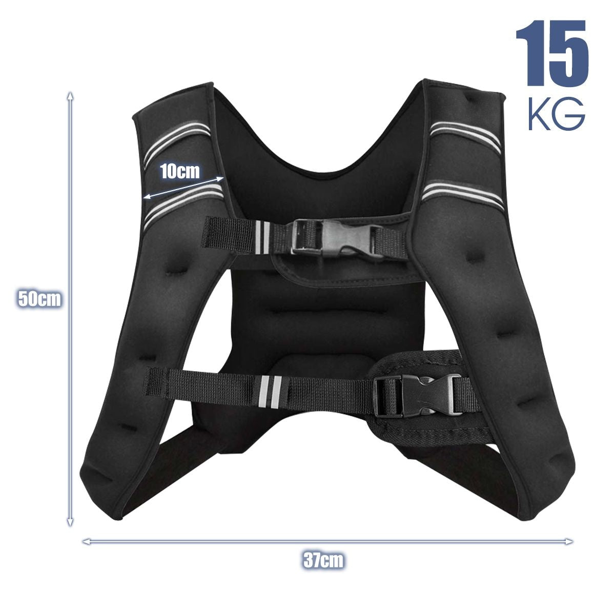 Coast 15KG Gewichtsvest - Met Reflecterende Strips en Verstelbare Riem