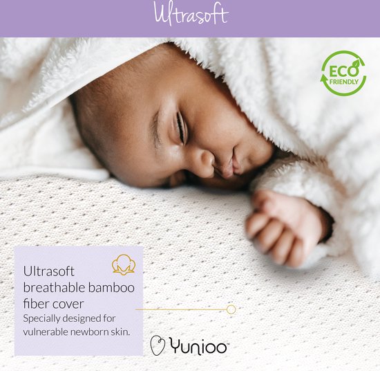 Yunioo Opvouwbaar Verschoonkussen | Aankleedkussen | Luier Verschoonmat | Universeel Matras voor Verschoonmand, Mozesmand, Kinderwagen en Wiegje | met ultrazachte, waterafstotende en afritsbare hoes | steun een goed doel | 79 x 41 x 3 cm