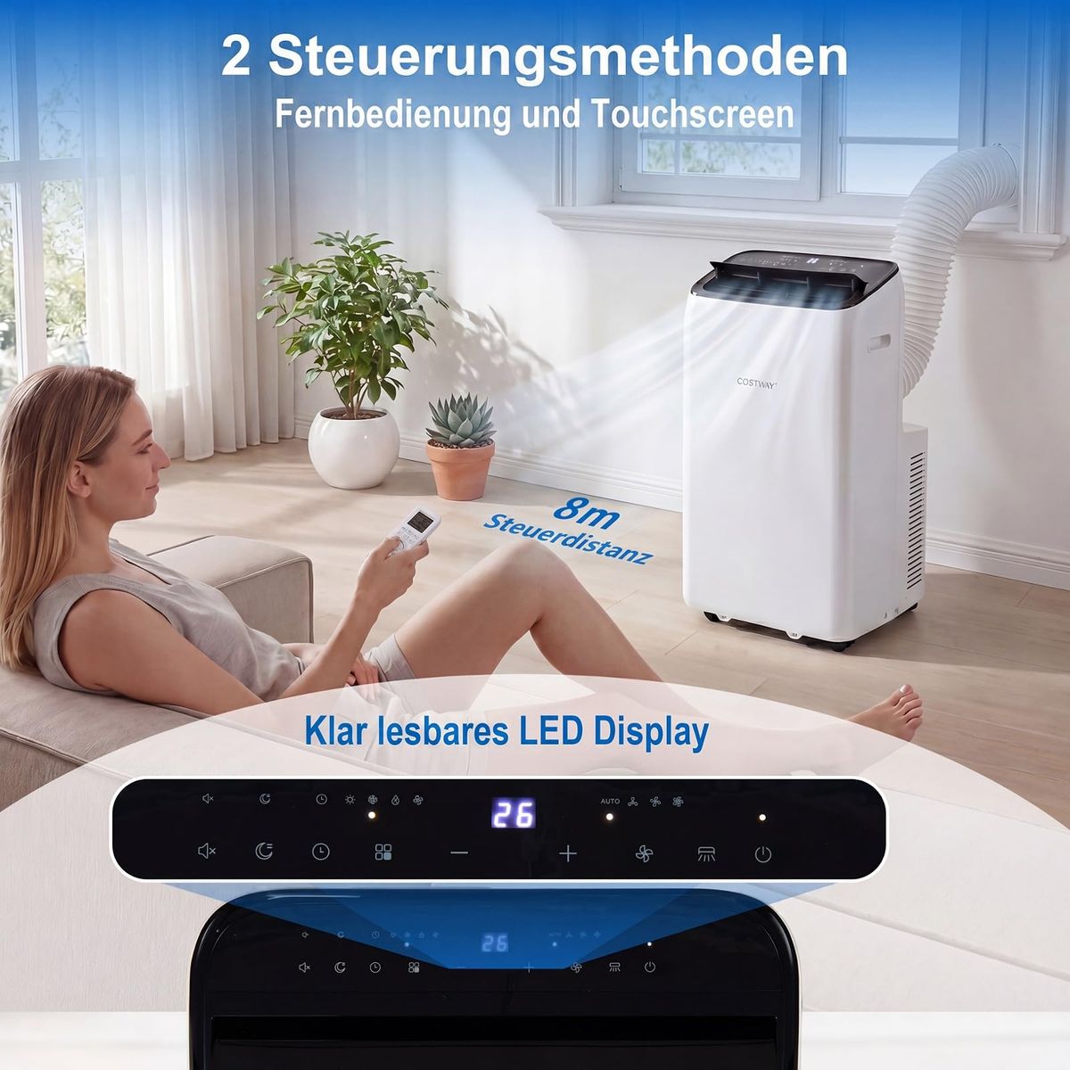 Coast Mobiele Airco - 5-in-1 Klimaatregeling - 12000 BTU - Voor ruimtes tot 46 m² - Wit