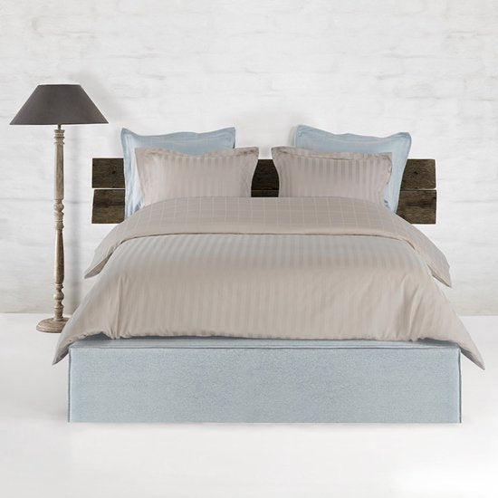 De Witte Lietaer Dekbedovertrek Katoen Satijn Zygo - Lits Jumeaux - 240 x 220 cm - Taupe