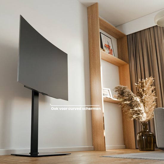 Auronic TV Standaard - TV Voet - In Hoogte Verstelbaar - Draaibaar - Kantelbaar - 32 tot 70 inch - Zwart