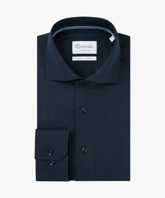 Michaelis slim fit heren overhemd - dobby - groen - Strijkvriendelijk - Boordmaat: 39