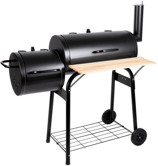 alpina Smokerbarbecue - BBQ Smoker - met Aparte Smoker - Instelbare Schoorsteen - 104 x 58 x 114 cm