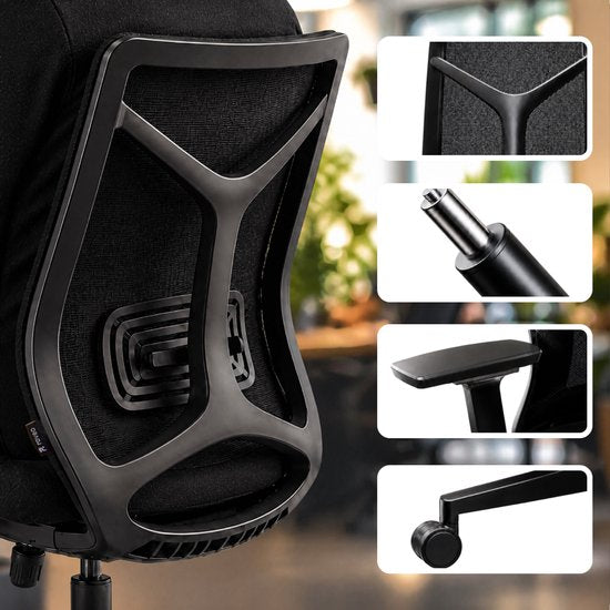 Roveo Ergonomische Bureaustoel - Office Gaming Chair - Volwassenen Game Stoel - Gamestoel - Zwart