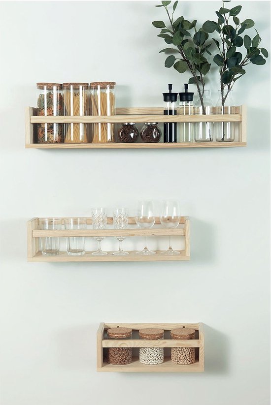 Astigarraga Wandplank - wandrek - kruidenrek - 60cm - PEFC dennenhout