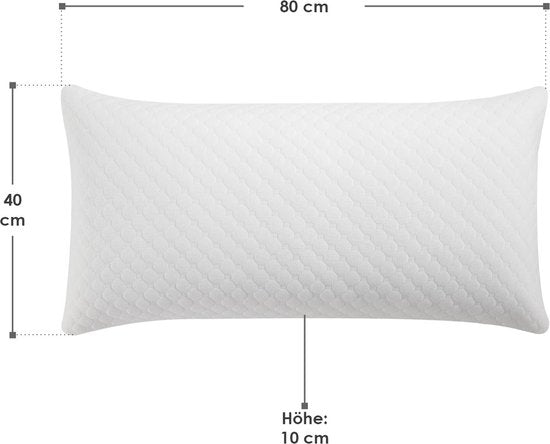 Juskys 2 Stuks Hoofdkussen / Slaapkussen / Kussen - 40 x 80 cm - Memory Foam