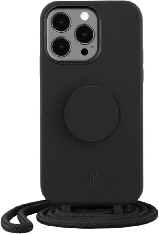 Apple iPhone 13 Pro Hoesje - Just Elegance - PopGrip Serie - TPU Backcover - Zwart - Hoesje Geschikt Voor Apple iPhone 13 Pro