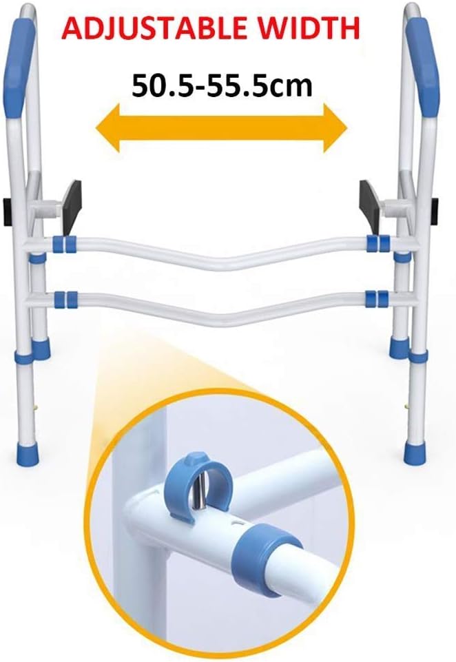 BODHIS Toiletbeugel – Verstelbaar & Antislip – max. 113 kg – 55,5 x 50,5 x 80,5 cm – Wit