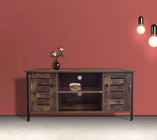 Tv meubel kast Stoer - televisie dressoir industrieel - 110 cm breed