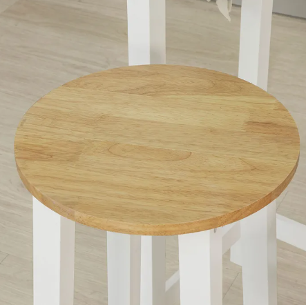 SoBuy Bartafel met 2 Barkrukken - Max. 90 kg per kruk - 95 x 40 x 107 cm - Wit/ Naturel
