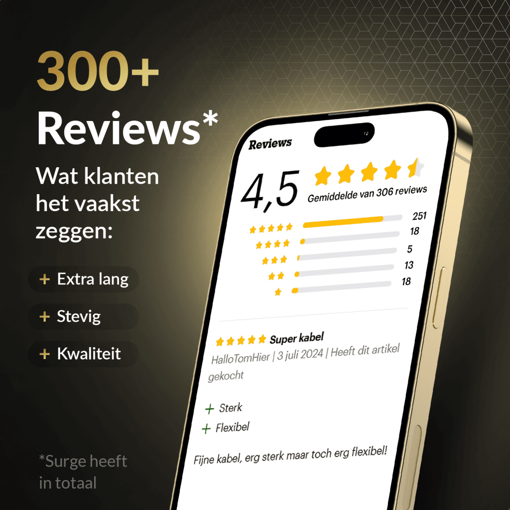 Surge USB-C naar Lightning Oplaadkabel - 2 Meter - Wit - 27W