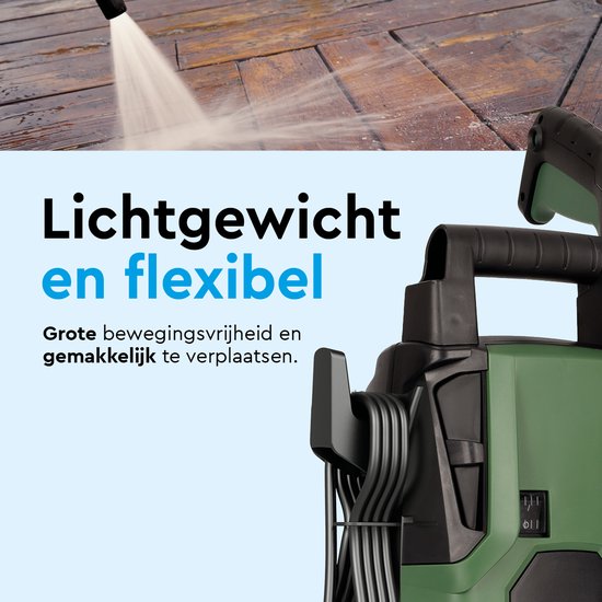 BRASQ Hogedrukreiniger HPW 105 - Terrasreiniger - Hogedrukspuit - 1400W - 105 bar - 426 L/H - Complete set