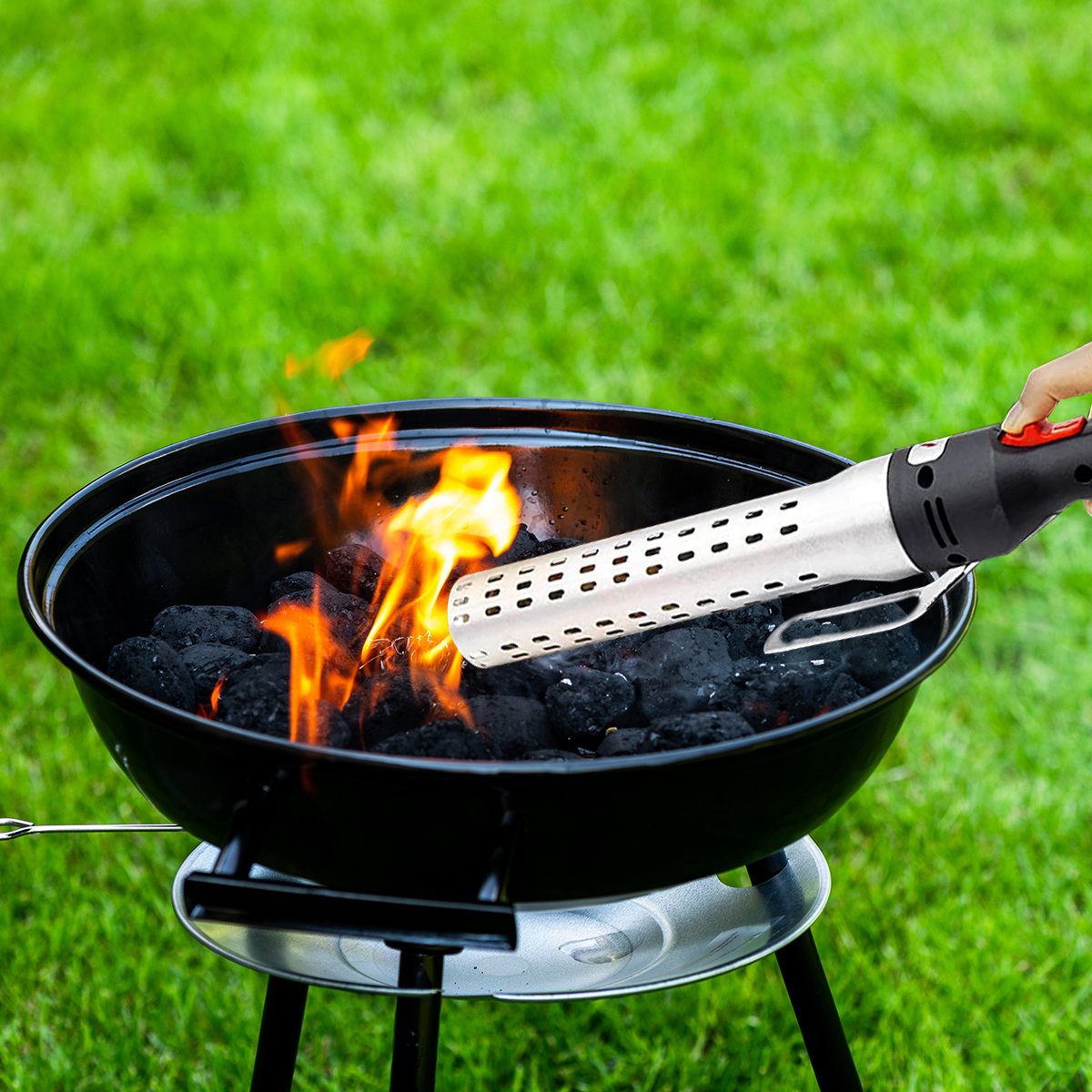BBQ Meating Elektrische BBQ Aansteker – Looftlighter – One Minute Lighter – Milieuvriendelijk en Supersnel Ontsteken zonder Aanmaakmiddelen