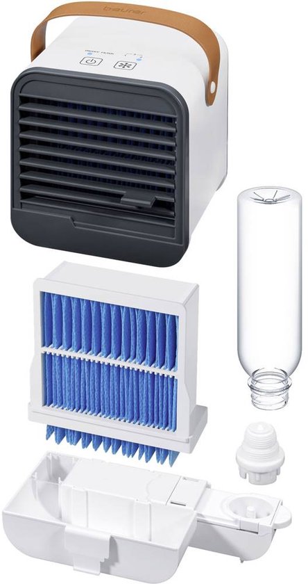 Beurer LV 50 Fresh Aircooler - Luchtkoeler & Tafelventilator - Compact - Draagbaar - 3 Snelheden - Incl. fles en micro-USB kabel - 3 Jaar garantie - Wit