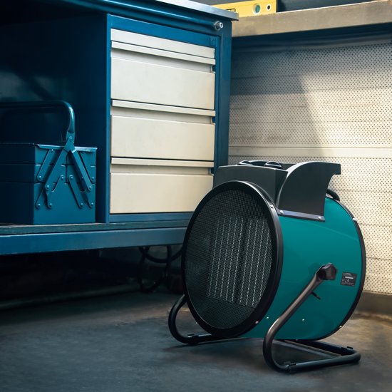 VONROC Elektrische kachel - ventilatorkachel - werkplaatskachel - krachtstroom 400V - 6000W/9000W - keramisch - thermostaat - voor ruimtes tot 80m2