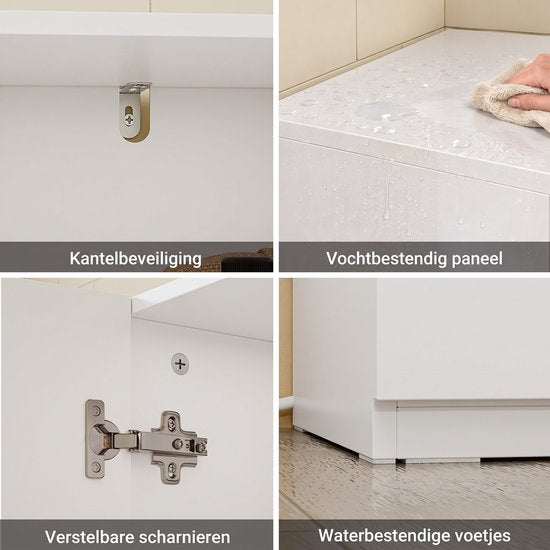 SoBuy BZR240-E-W Badkamerkast - 30 x 30 x 180,5 cm - Wit