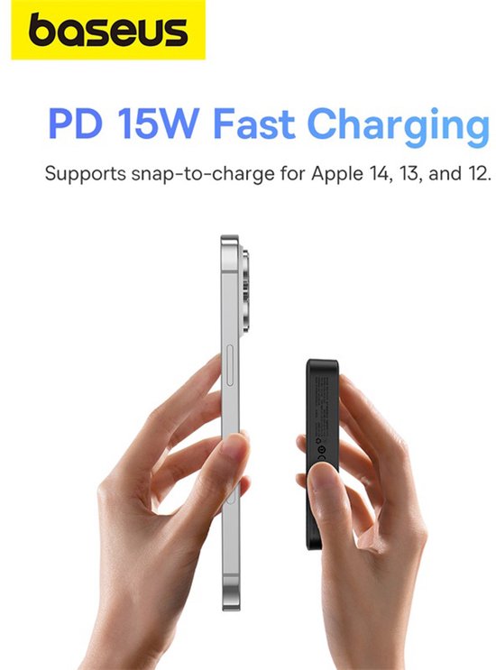 Baseus MagPro MagSafe Powerbank 20W met Standaard 5.000mAh Zwart