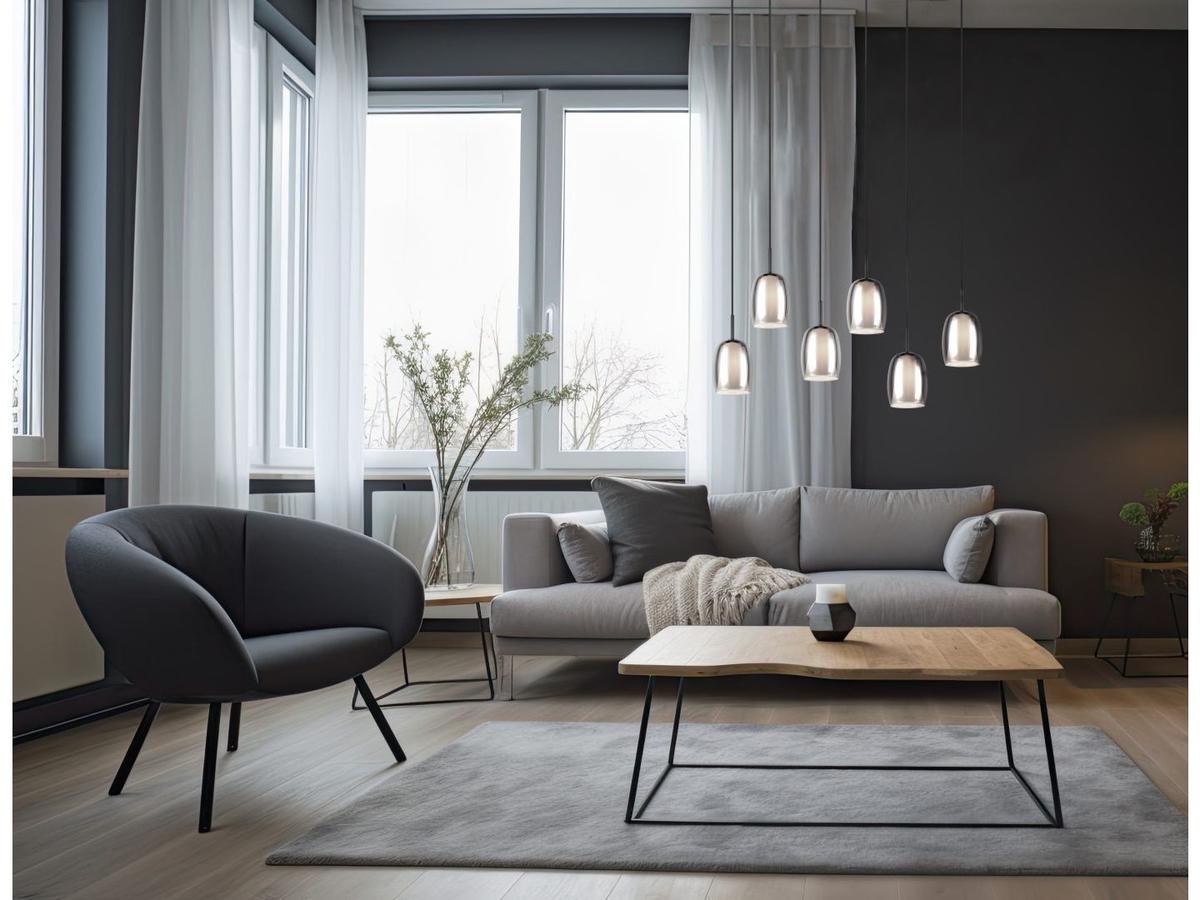 Trio Select Barret Hanglamp - 6x E14 Fitting - Zwart - 60 cm Diameter