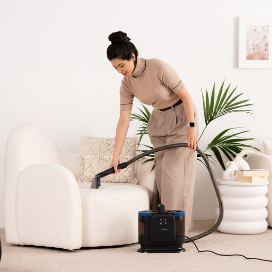 Qclean® Tapijtreiniger - 4-in-1 Vlekkenreiniger & Stoomreiniger - 105°C Stoom - Zetelreiniger - Zelfreinigend - Incl. Schoonmaakmiddel