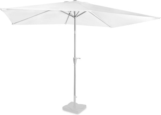 VONROC Premium Parasol Rapallo 200x300cm – Duurzame parasol - Kantelbaar – UV werend doek - Wit – Incl. beschermhoes