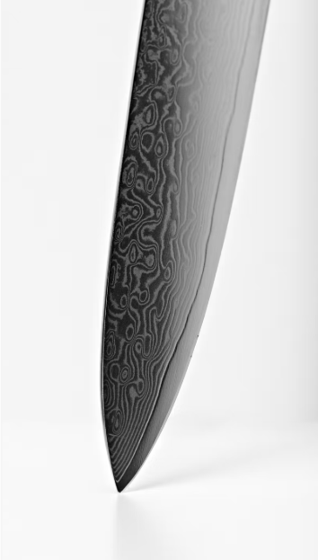 VDN Elegance Damaststaal Vleesmes 21 cm - Zwart Handvat