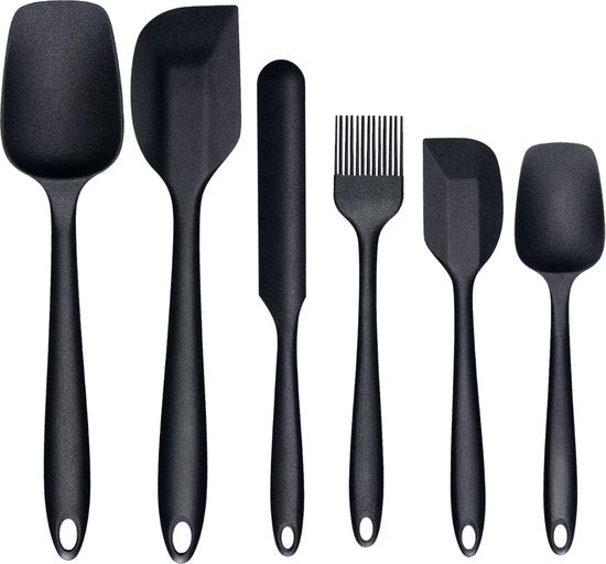 VAIVE Spatel set 6 Stuks - Spatel silicone - Spatelset – Keukengerei – Pannenlikker - Bakspaan- Pottenlikker